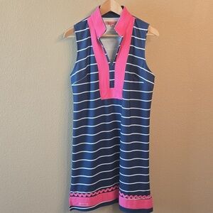 Simply Southern Pink Navy Striped Dress